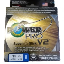 Power Pro Super 8 Slick V2 Blue 15 Lb 150 Yds Braided Fishing Line