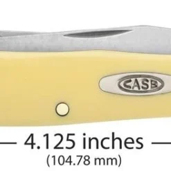 Knives And Tools Case Knife Yellow Synthetic Trapper With Clip 81091