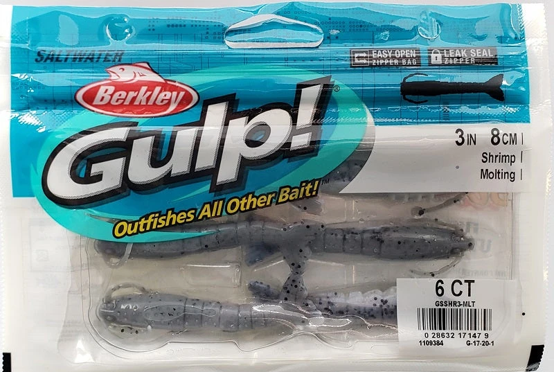 Berkley Gulp! Shrimp Molting 3" 6pk Lures & Bait 4 Berkley Gulp! Shrimp Molting 3" 6pk Lures & Bait