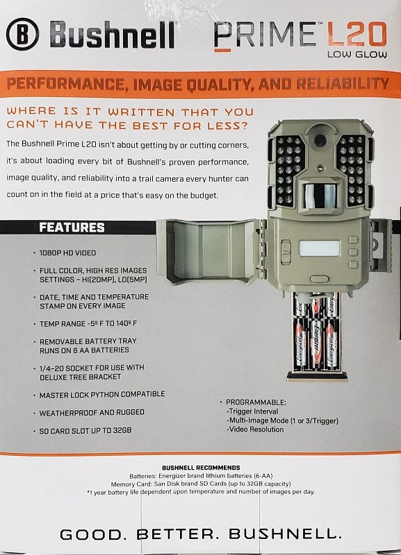 Hunting Bushnell Prime L20 Low Glow Trail Camera 119930B 4 Hunting Bushnell Prime L20 Low Glow Trail Camera 119930B