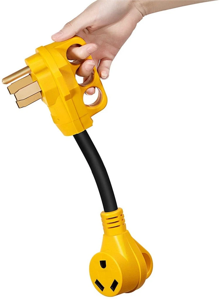 Camco 50AM/30AF Power Grip 18" Dogbone - 90M/90F 125V/3750W Adapter 55175 4 Camco 50AM/30AF Power Grip 18" Dogbone - 90M/90F 125V/3750W Adapter 55175