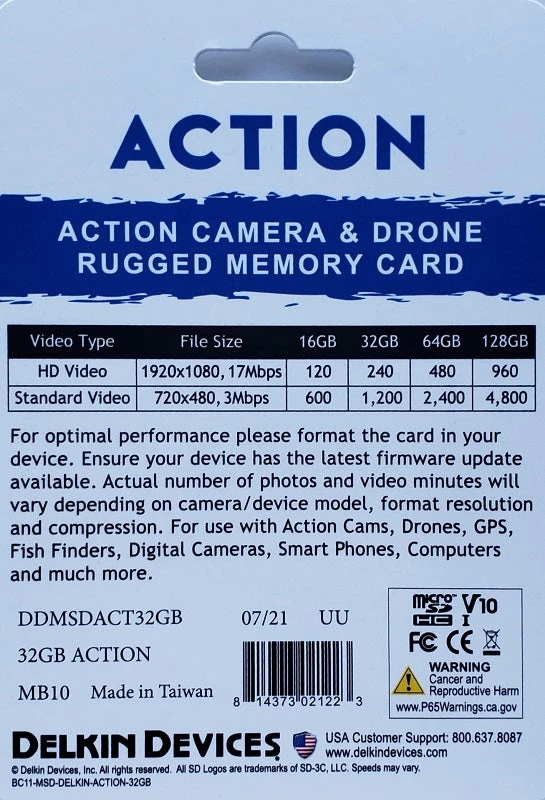 Delkin Devices Action Camera & Drone Rugged 32GB Memory Card DDMSDACT32GB 4 Delkin Devices Action Camera & Drone Rugged 32GB Memory Card DDMSDACT32GB