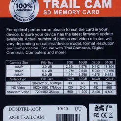 Game Cameras And Feeders Delkin Devices Trail Cam SD 32GB Memory Card DDSDTRL-32GB