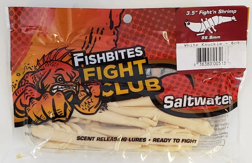 Lures & Bait Fishbites Fight Club Fight'n Shrimp White Knuckle 6 Per Pk FCC-513 3 Lures & Bait Fishbites Fight Club Fight'n Shrimp White Knuckle 6 Per Pk FCC-513