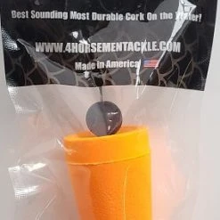 Floats & Corks Four Horsemen Tackle Concave Popper Cork Orange 3" 1pk 6 Floats & Corks Four Horsemen Tackle Concave Popper Cork Orange 3