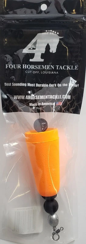 Floats & Corks Four Horsemen Tackle Concave Popper Cork Orange 3" 1pk 4 Floats & Corks Four Horsemen Tackle Concave Popper Cork Orange 3" 1pk