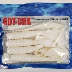 Sea Striker Got-Cha Curltail Grub White 8" 5pk Lures & Bait 5 Sea Striker Got-Cha Curltail Grub White 8