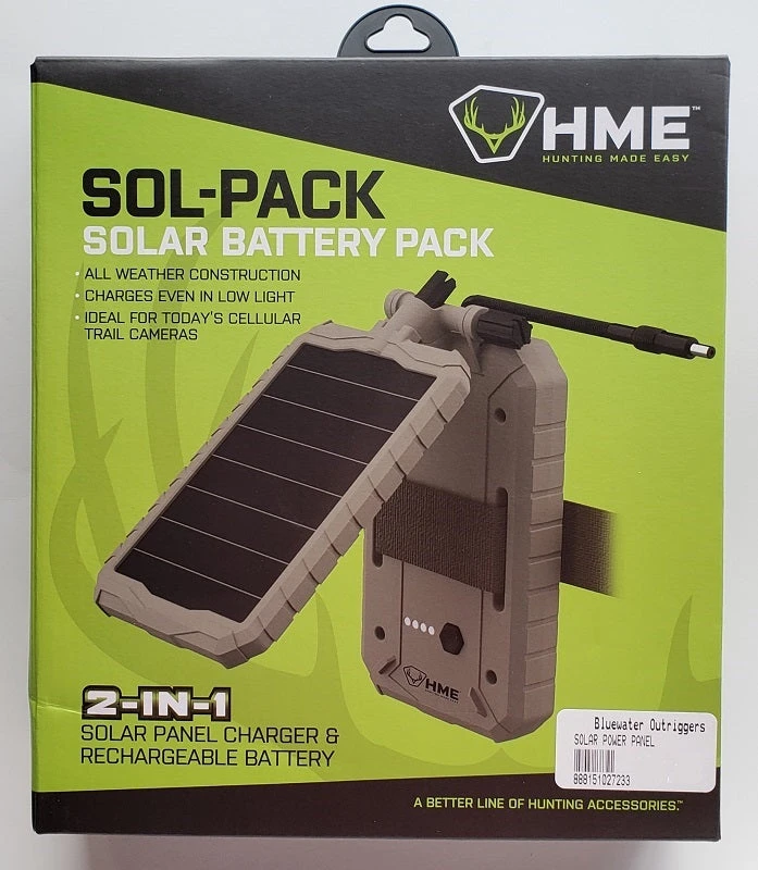 Hunting HME 2-IN-1 Solar Panel Charger & Rechargeable Battery HME-SOLP V2 3 Hunting HME 2-IN-1 Solar Panel Charger & Rechargeable Battery HME-SOLP V2