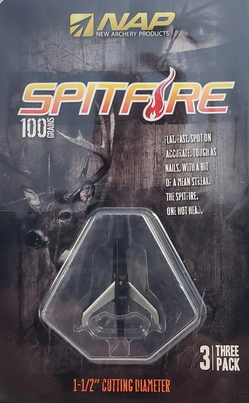 New Archery NAP Spitfire Broadheads 100 Grains 3-Pack 60-234 3 New Archery NAP Spitfire Broadheads 100 Grains 3-Pack 60-234