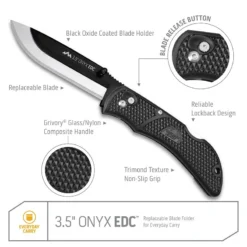 Outdoor Edge Onyx EDC Knife With Replaceable Blades Knives And Tools