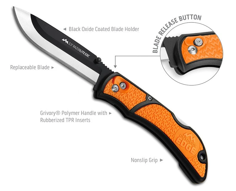 Outdoor Edge Razor-Lite EDC Orange Knife Knives And Tools 5 Outdoor Edge Razor-Lite EDC Orange Knife Knives And Tools