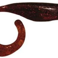 SaltWater Assassin Curly Tail Rootbeer/Red Glitter 4" 10pk