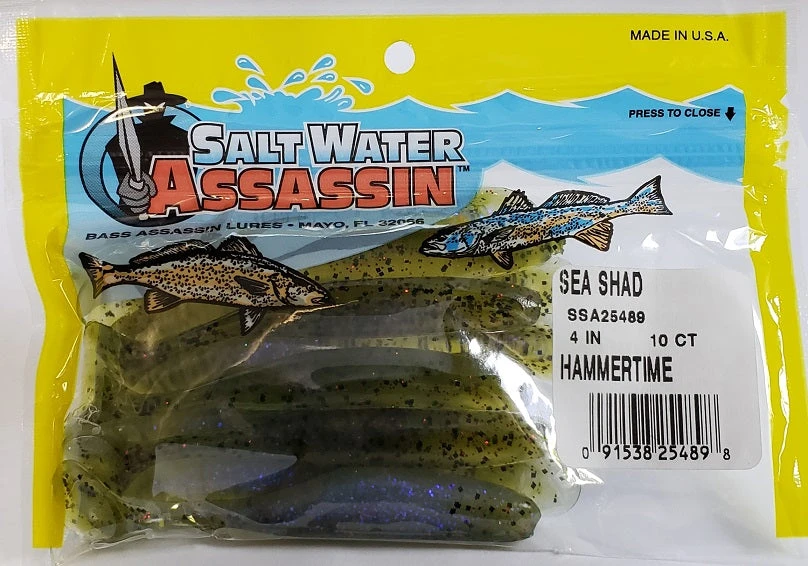 SaltWater Assassin Sea Shad Hammertime 4" 10pk Lures & Bait 4 SaltWater Assassin Sea Shad Hammertime 4" 10pk Lures & Bait