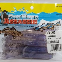 SaltWater Assassin Sea Shad Albino Halo 4" 10pk Lures & Bait 5 SaltWater Assassin Sea Shad Albino Halo 4