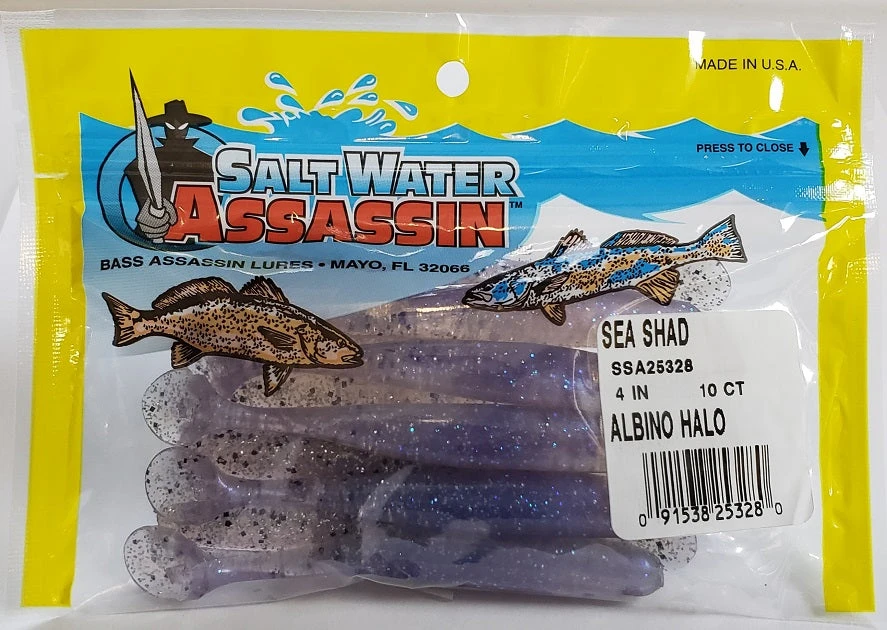 SaltWater Assassin Sea Shad Albino Halo 4" 10pk Lures & Bait 4 SaltWater Assassin Sea Shad Albino Halo 4" 10pk Lures & Bait