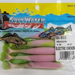 SaltWater Assassin Sea Shad Electric Chicken 4" 10pk Lures & Bait