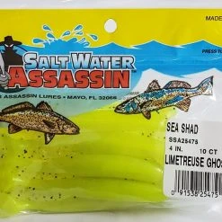 SaltWater Assassin Sea Shad Limetreuse Ghost 4" 10ct Lures & Bait