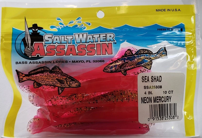 Lures & Bait SaltWater Assassin Sea Shad Neon Mercury 4" 10pk 4 Lures & Bait SaltWater Assassin Sea Shad Neon Mercury 4" 10pk
