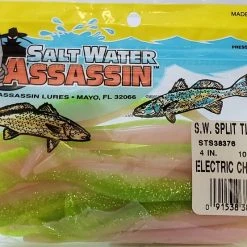 SaltWater Assassin Split Tail Electric Chicken 4" 10pk Lures & Bait
