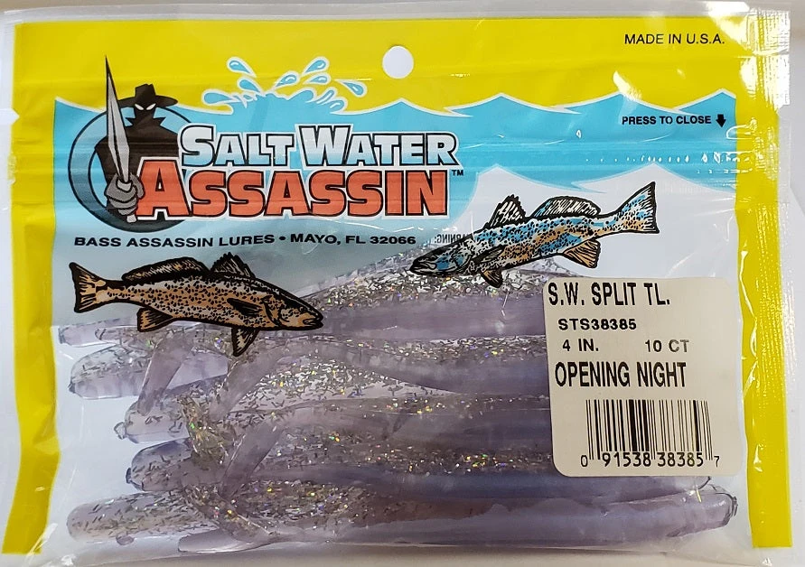 SaltWater Assassin Split Tail Opening Night 4" 10pk 4 SaltWater Assassin Split Tail Opening Night 4" 10pk