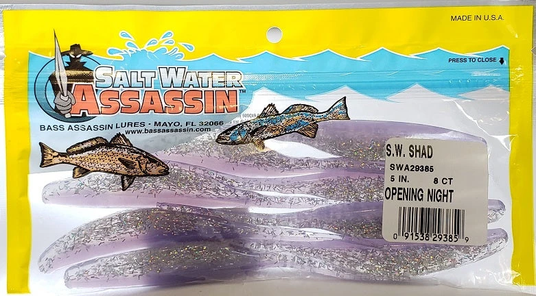 SaltWater Assassin Shad Opening Night 5" 8pk Lures & Bait 4 SaltWater Assassin Shad Opening Night 5" 8pk Lures & Bait