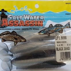 SaltWater Assassin Lit'l Boss Black Shad 3-1/2" 6ct Lures & Bait