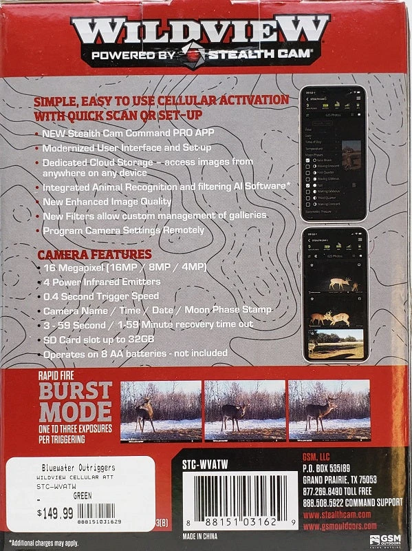 Stealth Cam Wildview Relay Cellular Trail Camera STC-WVATW 4 Stealth Cam Wildview Relay Cellular Trail Camera STC-WVATW