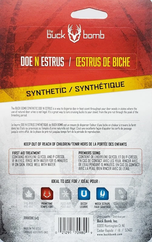 The Buck Bomb Synthetic Doe N Estrus With Wicks 200031C Game Scents & Covers 5 The Buck Bomb Synthetic Doe N Estrus With Wicks 200031C Game Scents & Covers