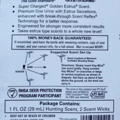 Wildlife Research Golden Estrus 1oz With 2 Key Wicks 404 Game Scents & Covers