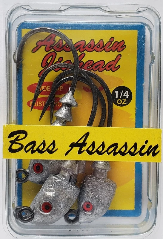Bass Assassin Lead/Red Eye Jighead 1/4oz 4ct JA07001 3 Bass Assassin Lead/Red Eye Jighead 1/4oz 4ct JA07001