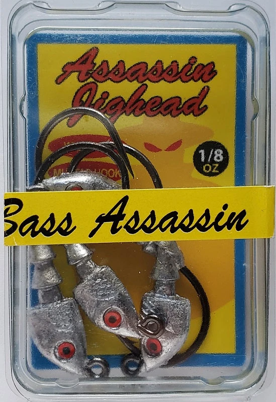 Hooks/Jig Heads Bass Assassin Lead/Red Eye Jighead 1/8oz 4ct JA06001 3 Hooks/Jig Heads Bass Assassin Lead/Red Eye Jighead 1/8oz 4ct JA06001