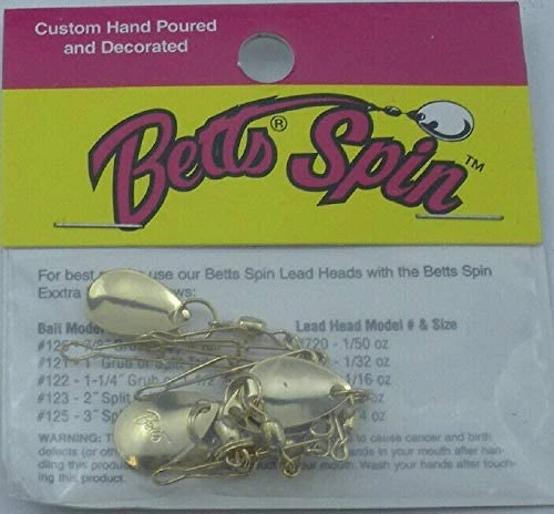 Bett's Betts Jig Spinner Blades Gold Sz0 5pk 3 Bett's Betts Jig Spinner Blades Gold Sz0 5pk