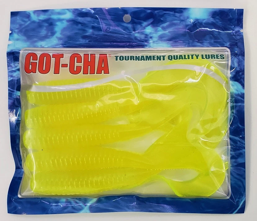 Lures & Bait Sea Striker Got-Cha Curltail Grub Chartreuse 8" 5pk 4 Lures & Bait Sea Striker Got-Cha Curltail Grub Chartreuse 8" 5pk