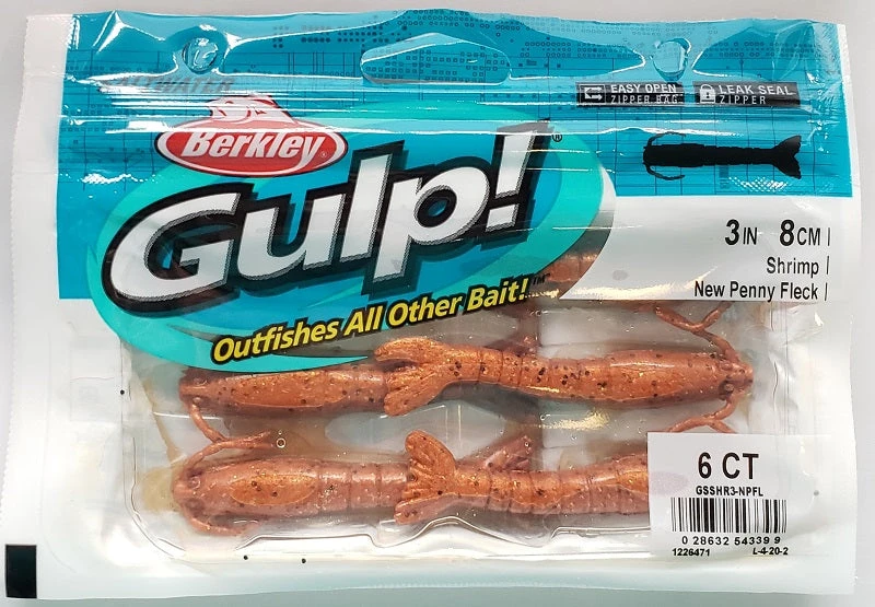 Berkley Gulp! Shrimp New Penny Fleck 3" 6pk Lures & Bait 4 Berkley Gulp! Shrimp New Penny Fleck 3" 6pk Lures & Bait