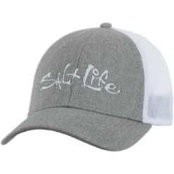 Men's Caps & Visors Salt Life Men's Fish Dive Surf Stretch Fit Hat Grey Heather SLM297